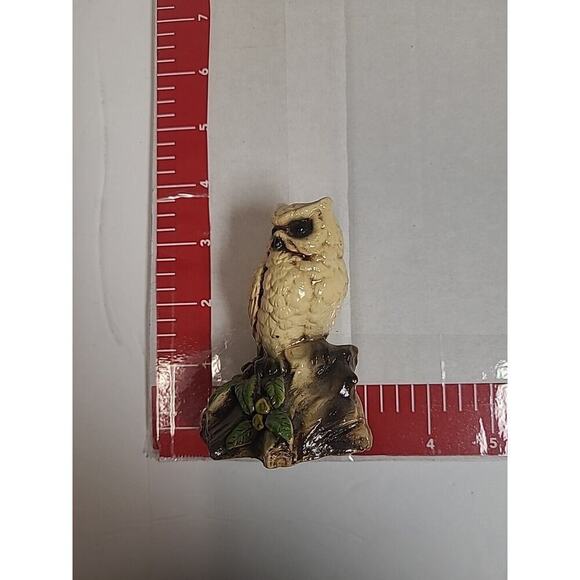 Owl Orzec Terrestone Figurine Ceramic Owl on Branch Vintage - Picture 6 of 8